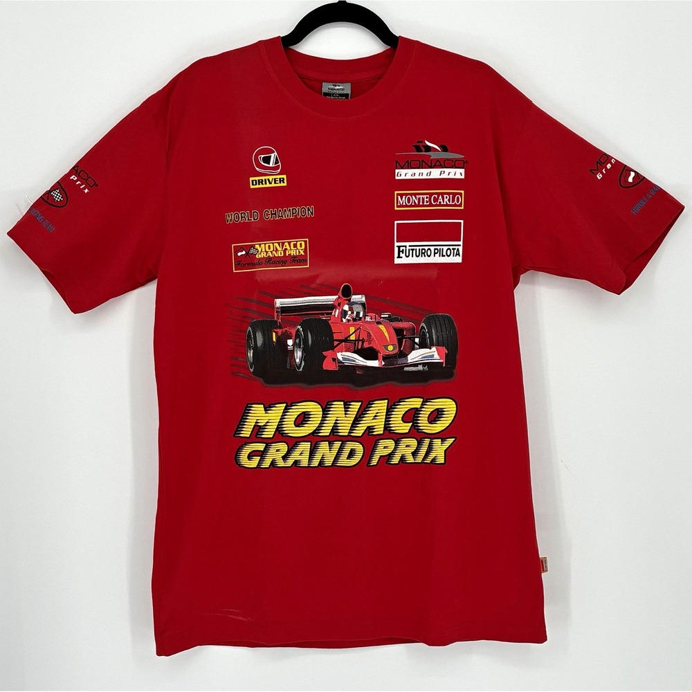 Futuro Pilota Monaco Grand Prix F1 Racing T Shirt XL Red ACM NWT Vintage Y2K